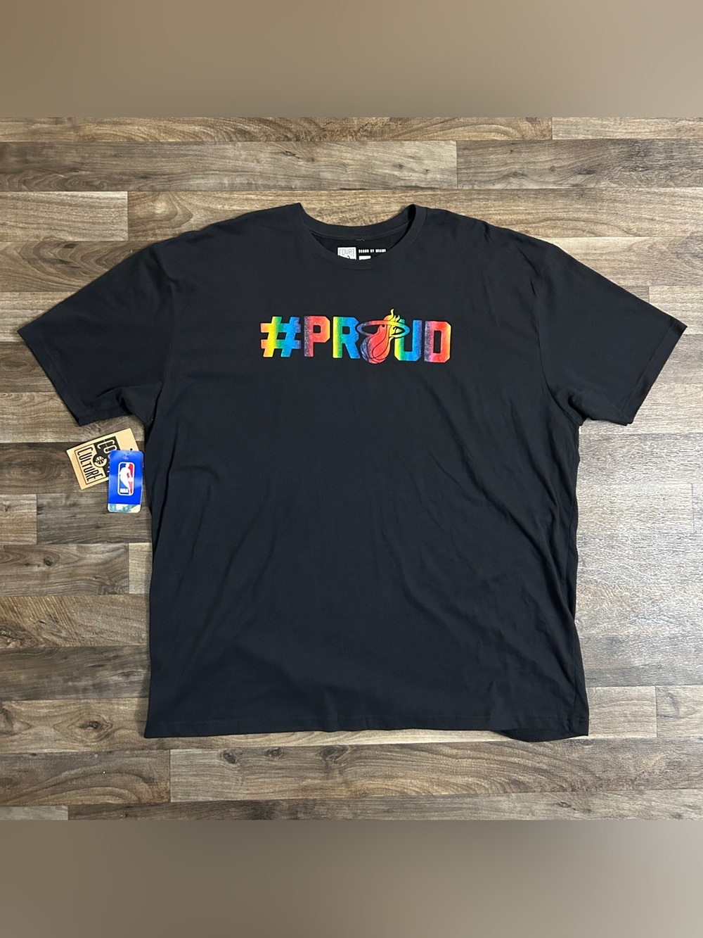 Court Culture Miami HEAT #PROUD Pride Tee Black 3XL NWT